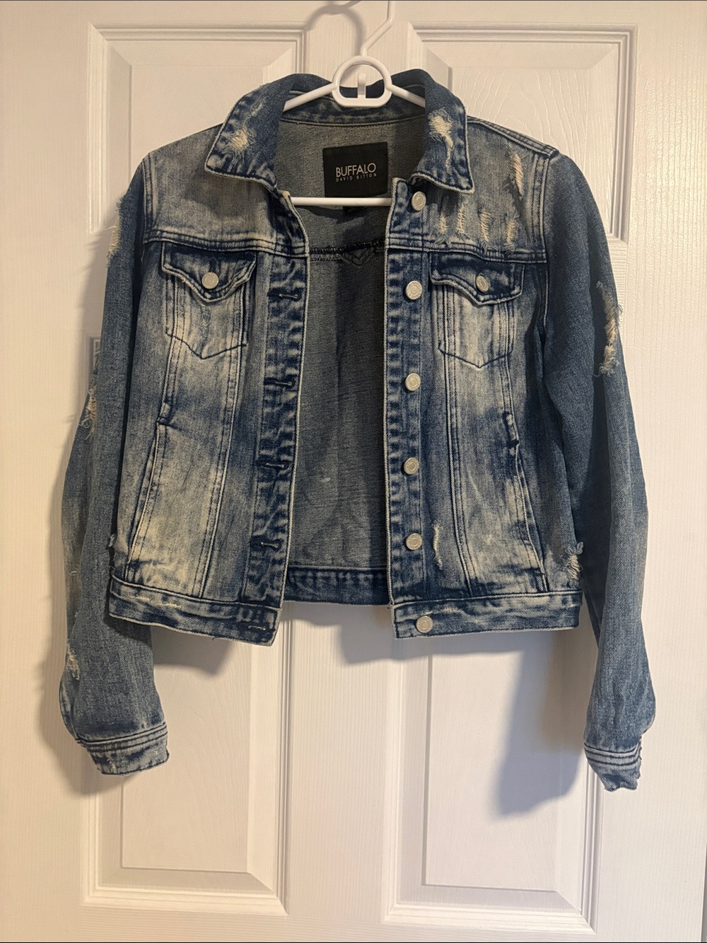 Buffalo David Bitton Distressed Blue Denim Jacket